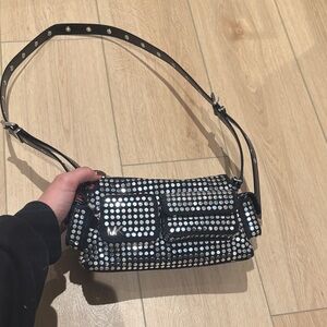 Michael Kors Dakota Small Studded Suede Shoulder